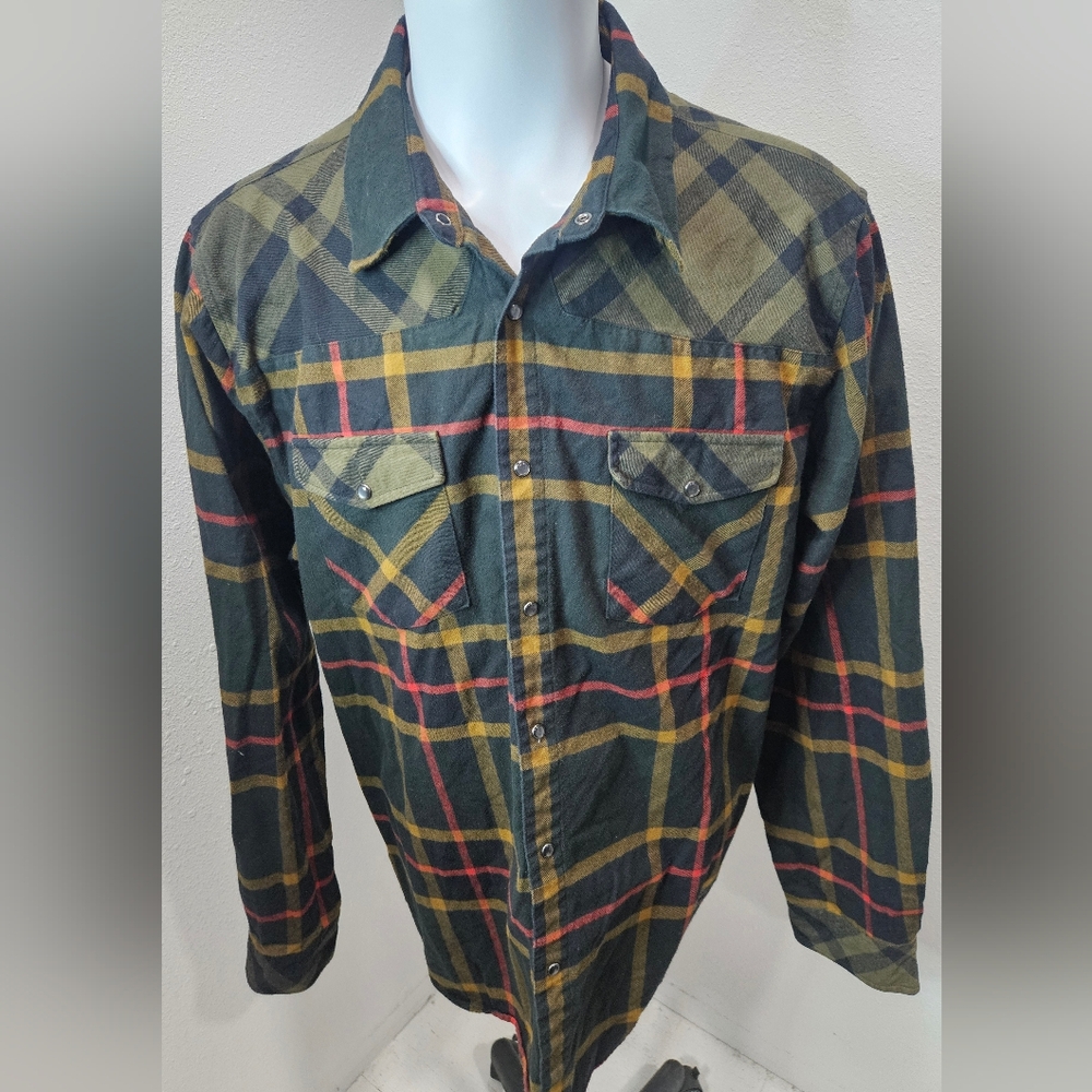 Troll Co. Plaid Green Flannel Men's 3XL